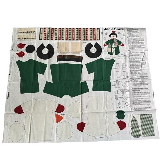 Jack Snow The Cranston Collection Cut & Sew Snowman Doll Fabric Panel Winter NEW - Picture 5 of 5